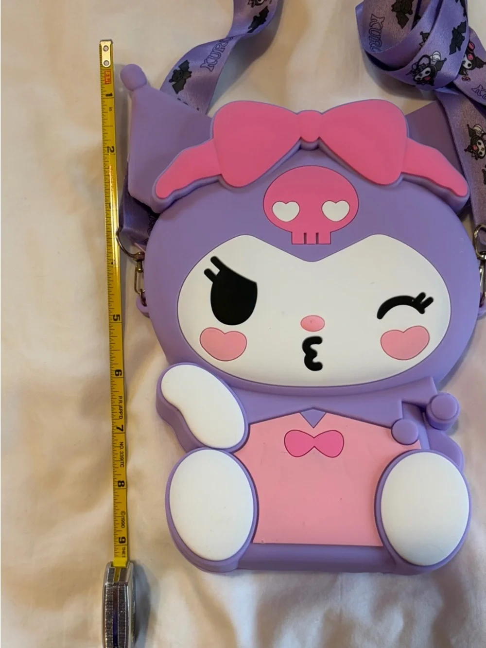 Sanrio Kuromi Purple and Pink Silicone Crossbody Bag